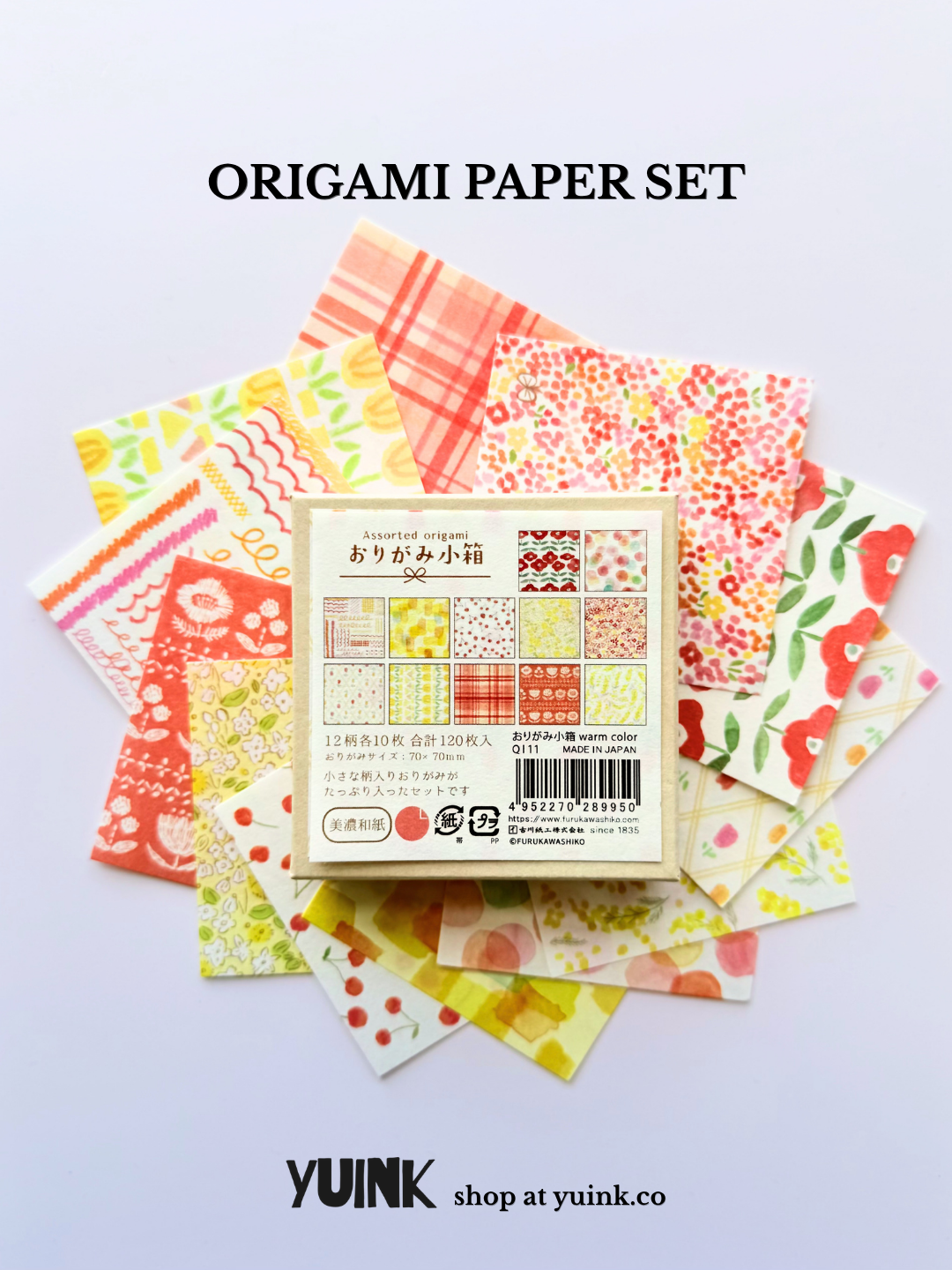 FURUKAWA SHIKO Origami Paper Set - Small Box Warm Colour
