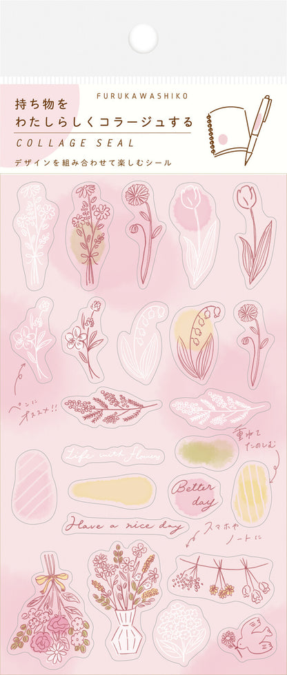 FURUKAWA SHIKO Daily Stickers - Flower Pink (Watashi Biyori)