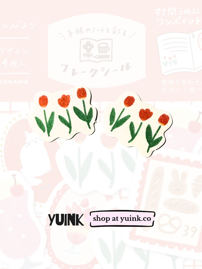 FURUKAWA SHIKO Washi Flake Stickers - Red (Watashi Biyori)