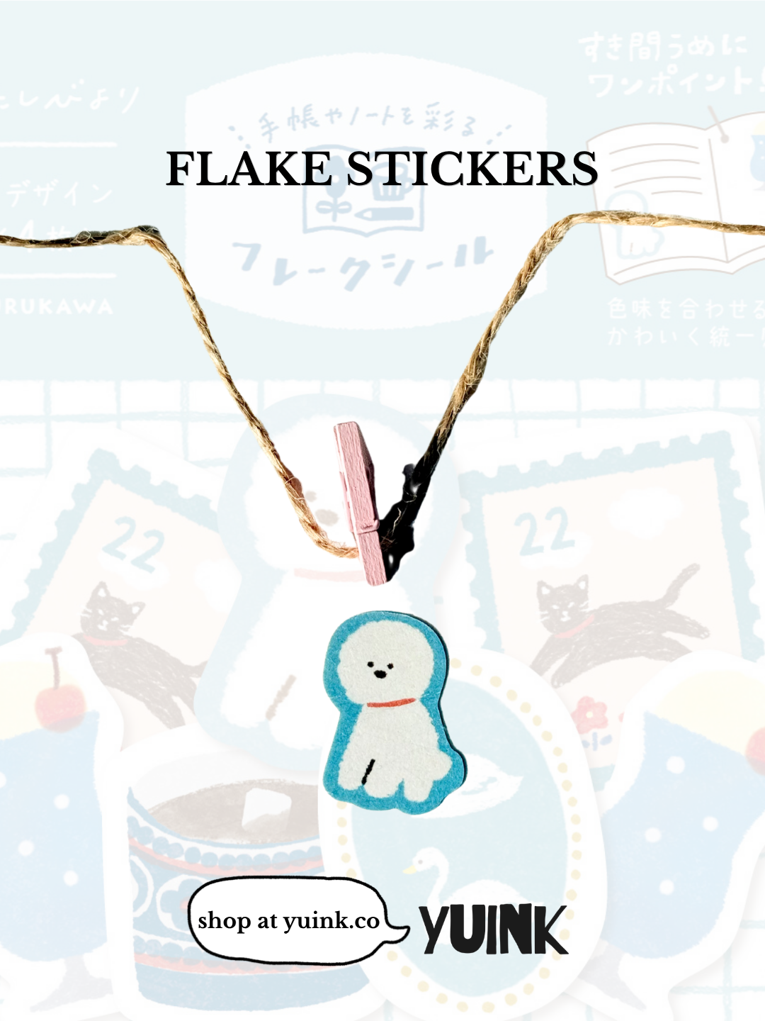 FURUKAWA SHIKO Washi Flake Stickers - Blue (Watashi Biyori)