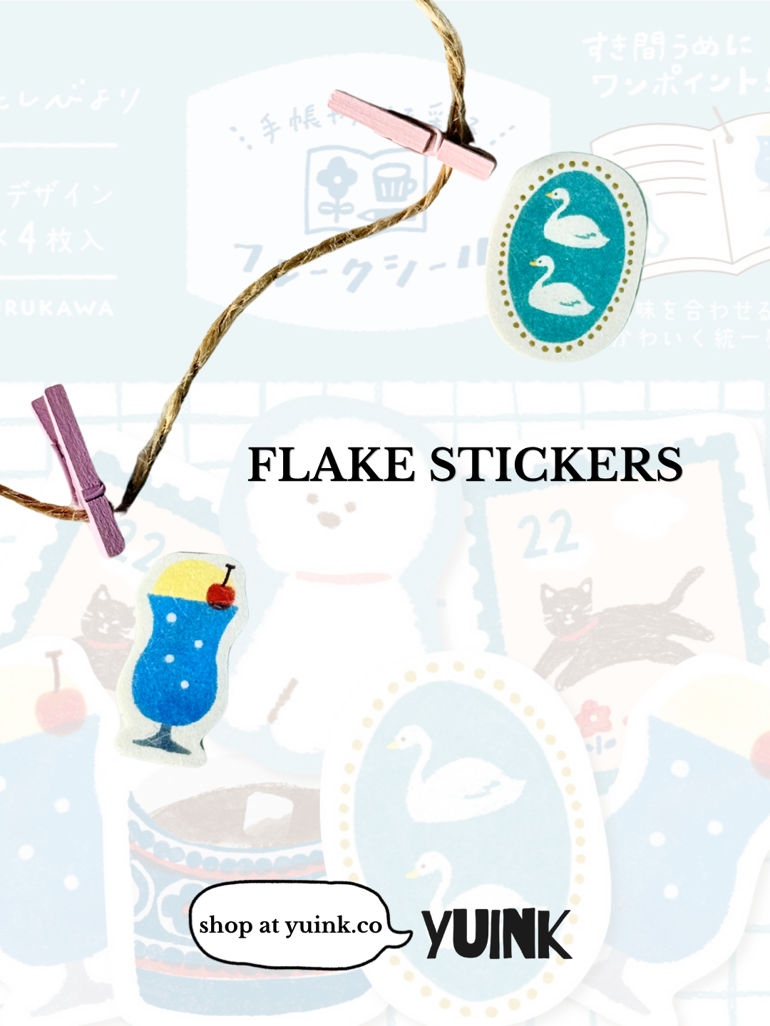 FURUKAWA SHIKO Washi Flake Stickers - Blue (Watashi Biyori)