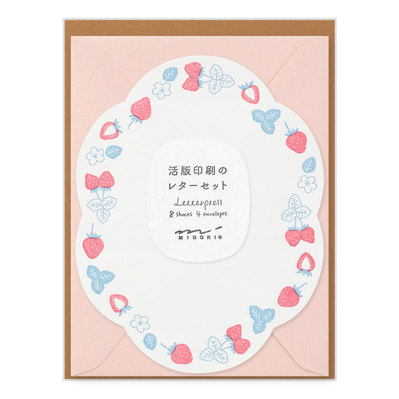 MIDORI Letterpress Die-cut Letter Set - Strawberry
