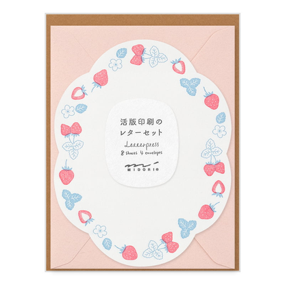 MIDORI Letterpress Die-cut Letter Set - Strawberry