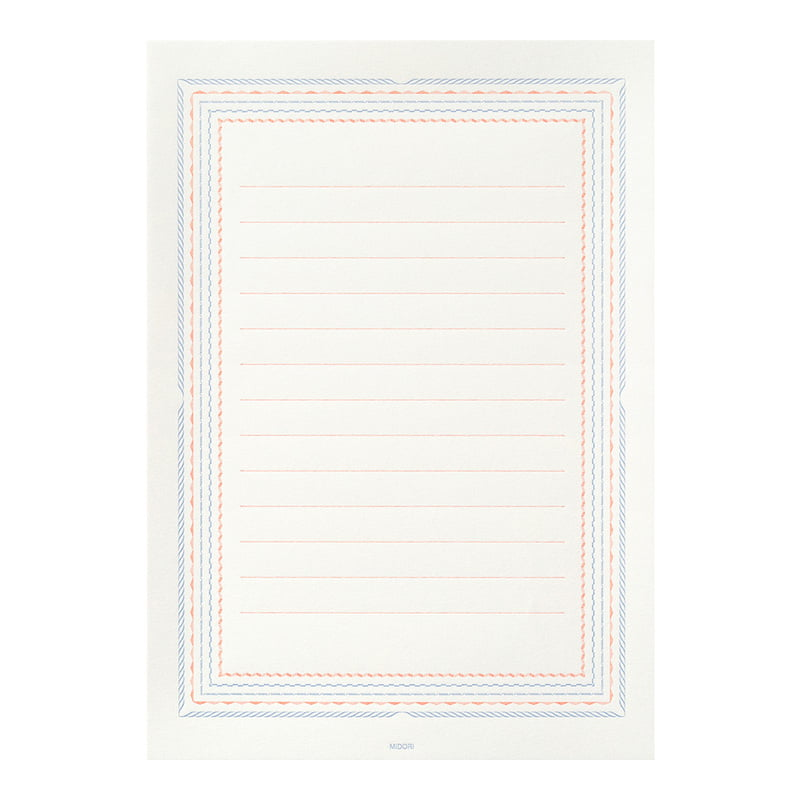 MIDORI Letterpress Letter Set - Frame Blue