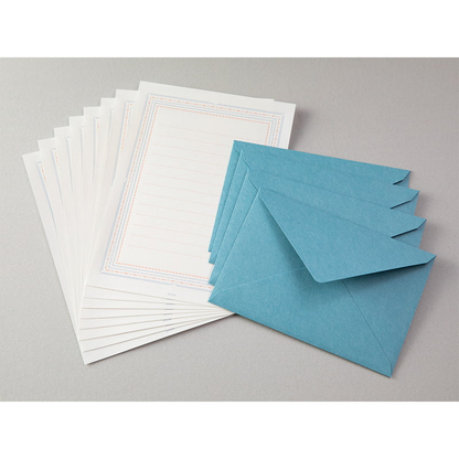 MIDORI Letterpress Letter Set - Frame Blue