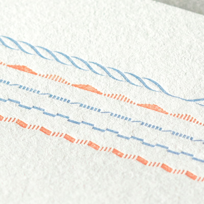 MIDORI Letterpress Letter Set - Frame Blue