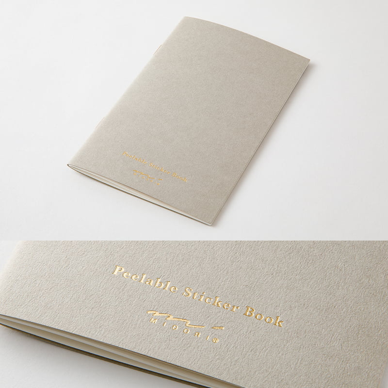 MIDORI Peelable Sticker Book with Pocket - Grey